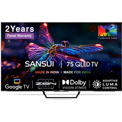 Sansui Sansui 190 cm(75) Google TV QLED (4K), HDR10+, HSR 120Hz with Dolby Vision, Dolby Atmos - Buy in Secunderabad Hyderabad